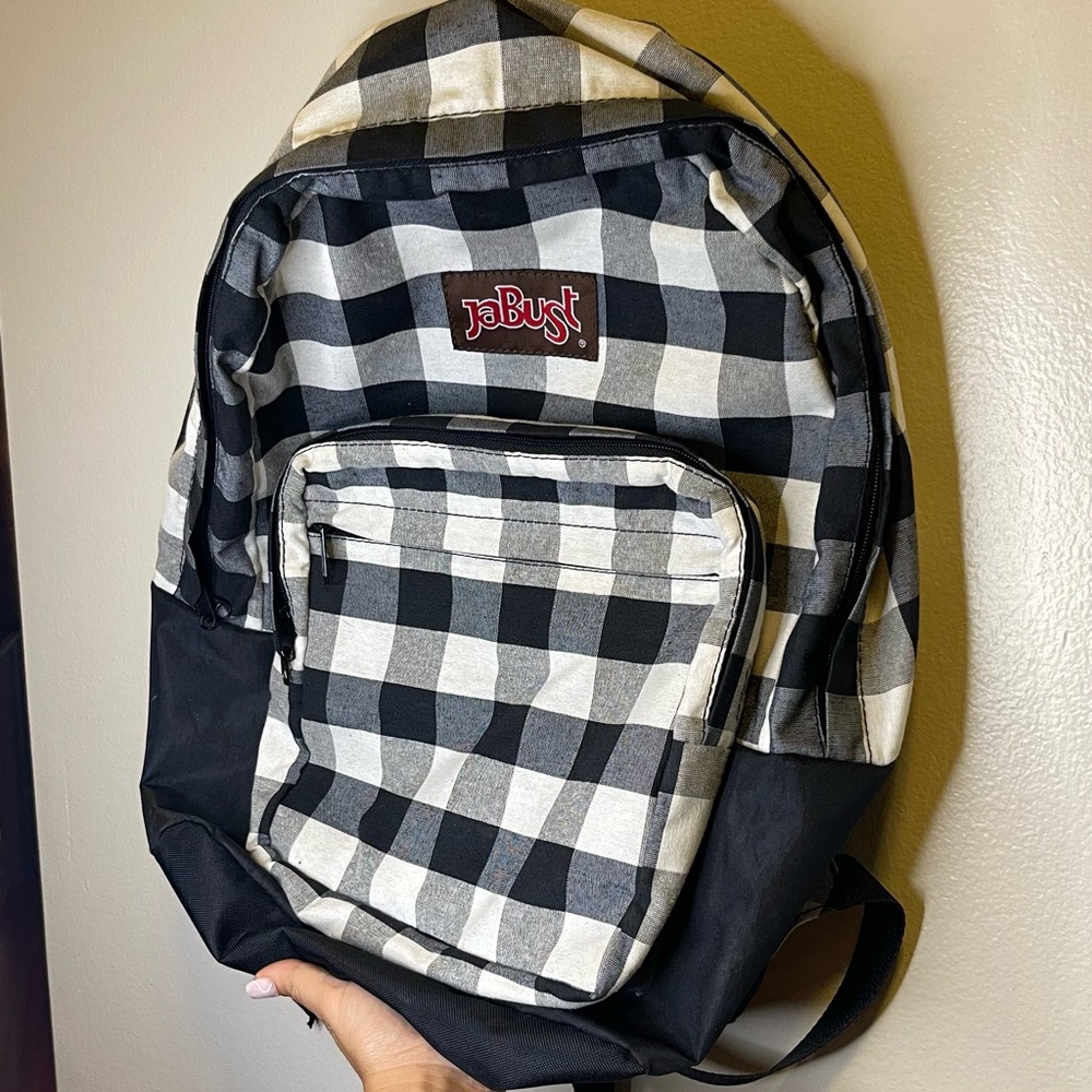 Black checkered backpack